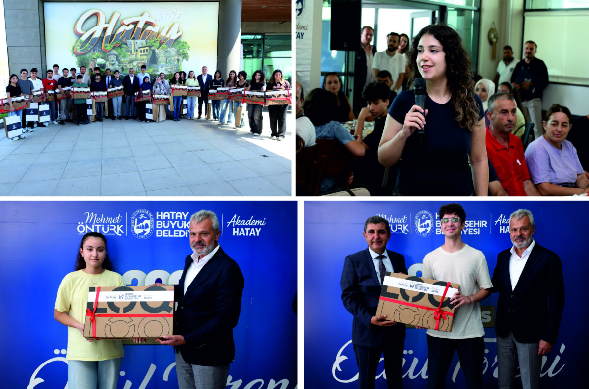 HATAY’IN BAŞARILI GENÇLERİ ÖDÜLLERİNİ BAŞKAN ÖNTÜRK’TEN ALDI